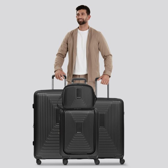 Redolz Essentials14 4-wiel kofferset Beautycase 4st met uitklapbaar laptopvak