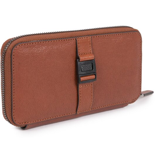 Piquadro Zwart Vierkant Mobiel Tasje Leer 17 cm