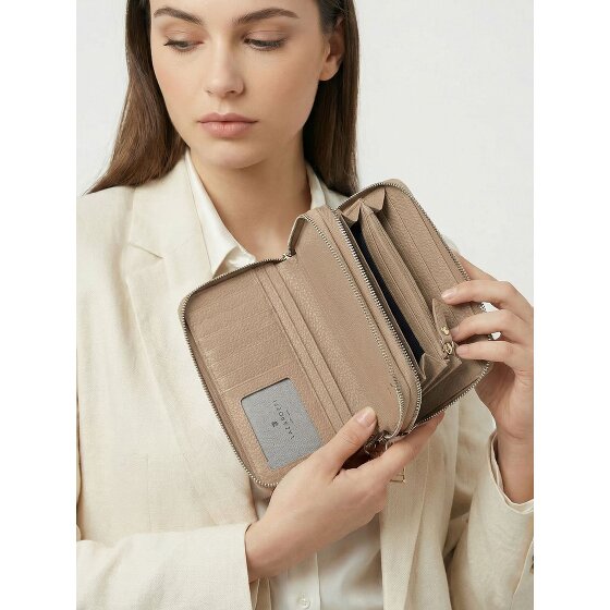 Lazarotti Bologna Leather XL portemonnee met dubbele ritssluiting rondom, RFID-bescherming, leer, 20 cm