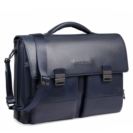 Piquadro Philip Aktetas Messenger Leer 42 cm Laptop compartiment