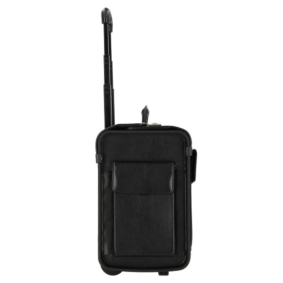 Dermata 2-wiel lederen pilotentrolley 45,5 cm laptopvak