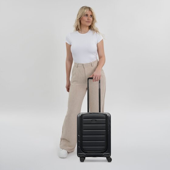 Redolz Essentials 17 4-wiel cabine trolley 55 cm soft-pocket laptop compartiment