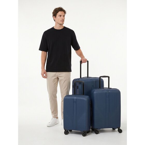 Travelite Air Stripe 4 wielen Kofferset 3-delig met uitbreidingsplooi