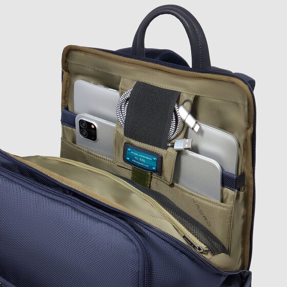 Piquadro Korte reisrugzak leer 43 cm laptopvak