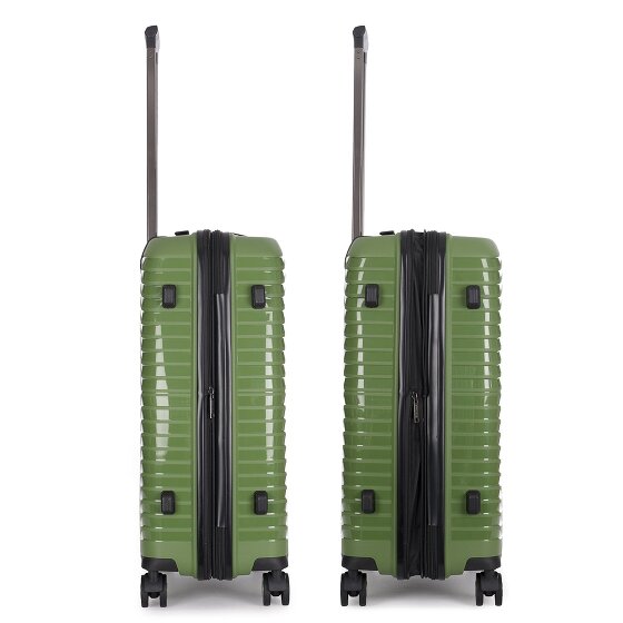 Stratic Bright+ 4 wielen Trolley M 66 cm met uitbreidingsplooi