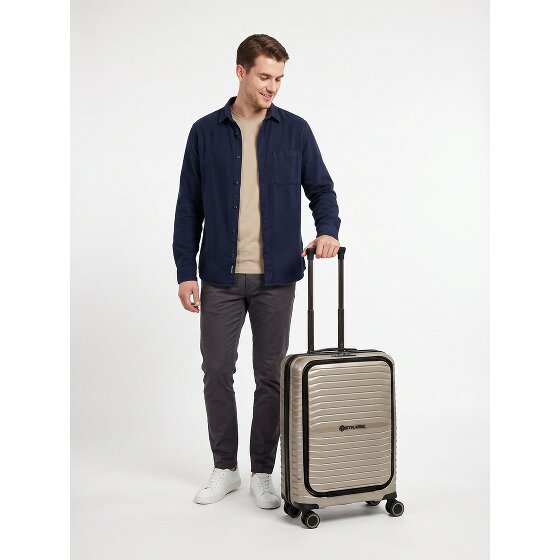 Stratic Bright + 4 wielen Cabinewagen 55 cm Laptopvak