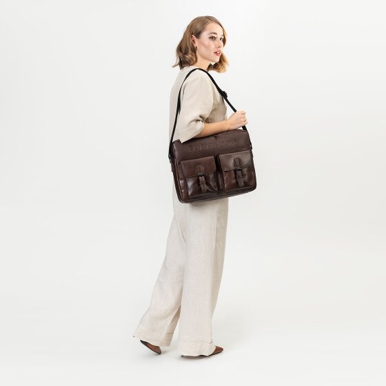 Farmhood Memphis Aktetas Messenger Leer 38 cm Laptop compartiment
