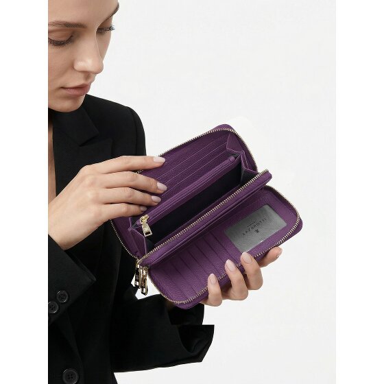 Lazarotti Bologna Leather XL portemonnee met dubbele ritssluiting rondom, RFID-bescherming, leer, 20 cm