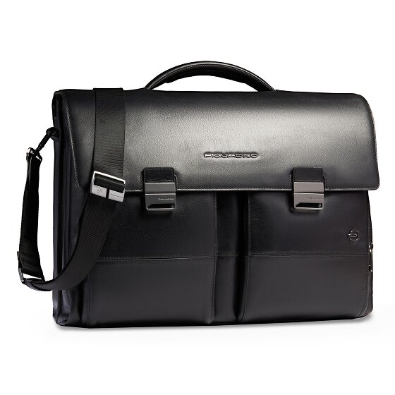 Piquadro Philip Aktetas Messenger Leer 42 cm Laptop compartiment