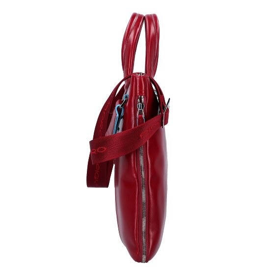 Piquadro Blauwe vierkante aktetas Leer 42 cm Laptop compartiment