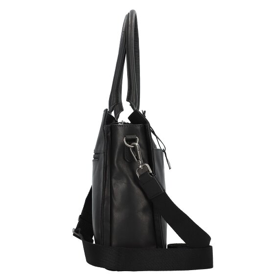 Greenburry Pure Black Schoudertas Leer 40 cm Laptop compartiment