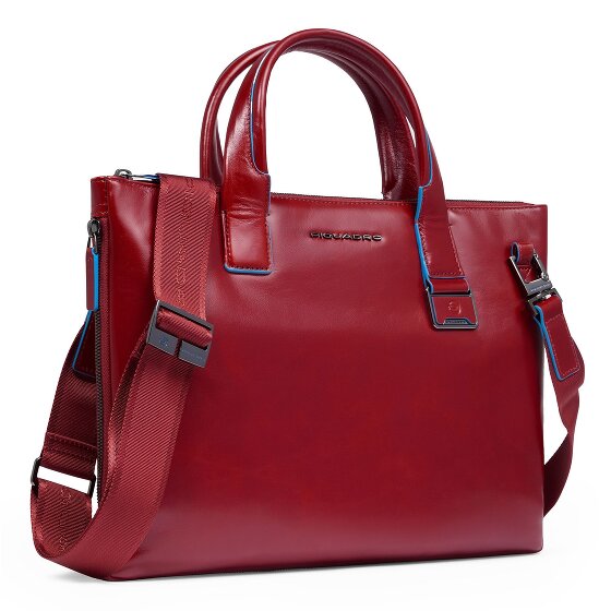 Piquadro Blue Square Shopper Tas Leer 38 cm Laptop compartiment met uitbreidingsplooi