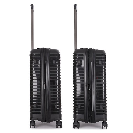 Stratic Bright+ 4 wielen Trolley M 66 cm met uitbreidingsplooi