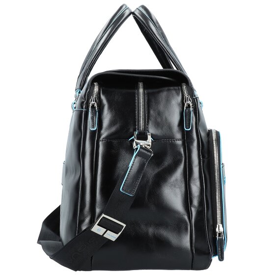 Piquadro Blauwe Vierkante Reistas Leder 47 cm Laptopcompartiment