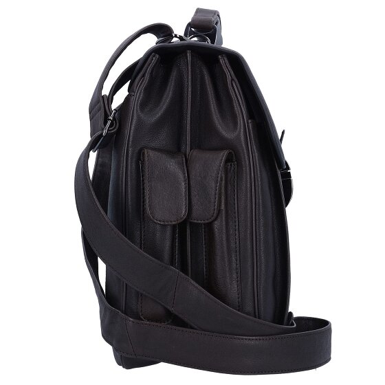 Piquadro Zwarte vierkante aktetas Leer 43 cm Laptopcompartiment