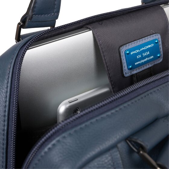 Piquadro Akron aktetas Leer 33 cm Laptopcompartiment