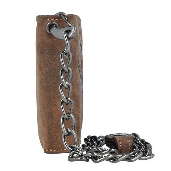 Greenburry Vintage doodskop ketting portemonnee leer 12,5 cm