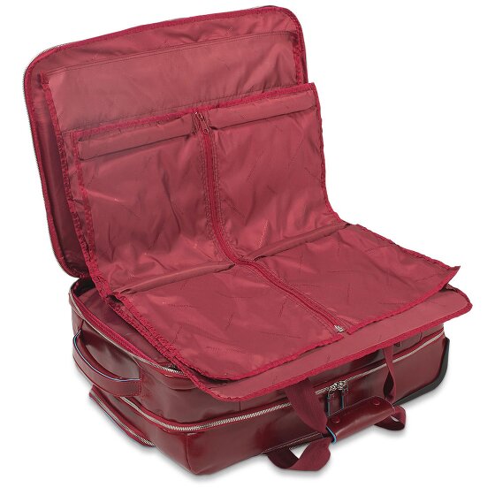Piquadro Blauwe vierkante 2-wiel Business Trolley Leer 51 cm Laptopcompartiment