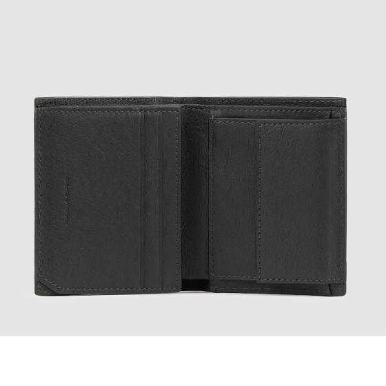 Piquadro Black Square Portemonnee RFID-bescherming Leer 8.5 cm