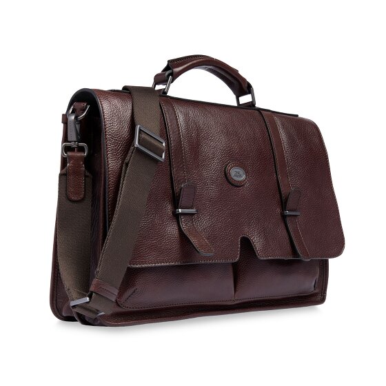 The Bridge Isaia Aktetas Messenger Leer 43 cm Laptop compartiment