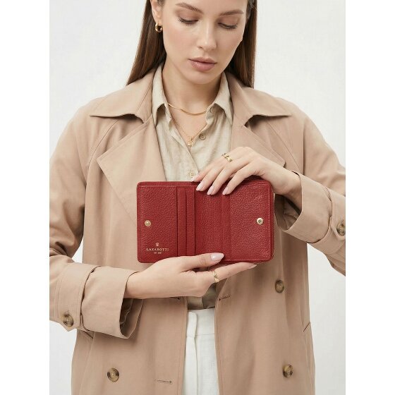 Lazarotti Bologna Leer Medium Ritssluiting Portemonnee Leer 10 cm