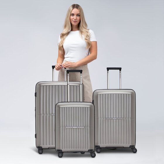 Pactastic Collectie 01 4-wiel kofferset, 3-delig, met rekbare vouw