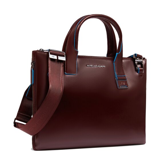 Piquadro Blue Square Shopper Tas Leer 38 cm Laptop compartiment met uitbreidingsplooi