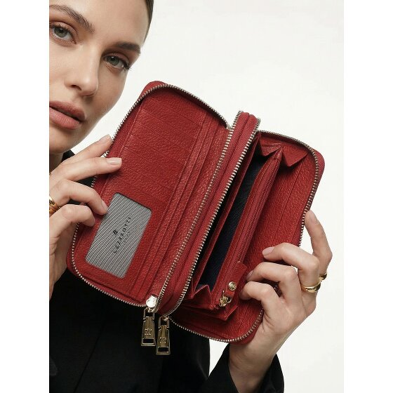 Lazarotti Bologna Leather XL portemonnee met dubbele ritssluiting rondom, RFID-bescherming, leer, 20 cm