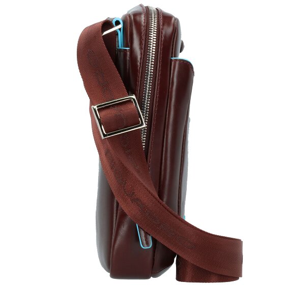 Piquadro Blauwe Vierkante Schoudertas Leer 22 cm