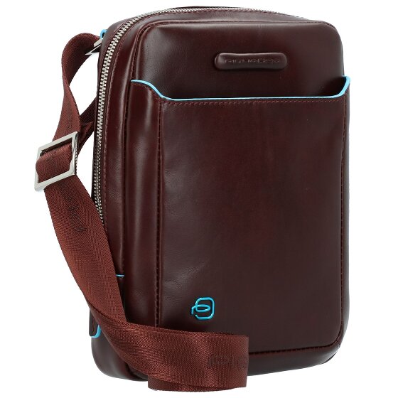 Piquadro Blauwe Vierkante Schoudertas Leer 22 cm