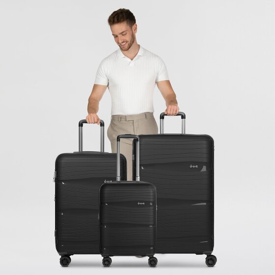 d&n Travel Line 4300-Plus 4 wielen Kofferset 3-delig met uitbreidingsplooi