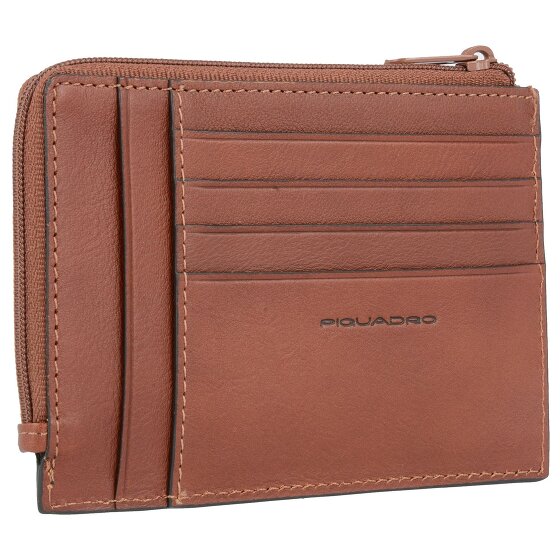 Piquadro Zwart Vierkant Creditcardetui RFID Leer 12,5 cm