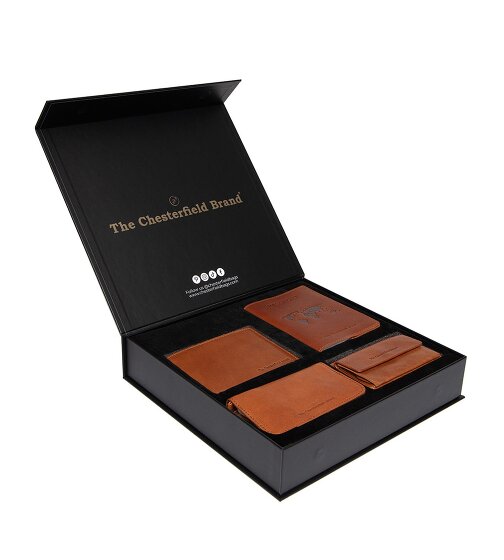 The Chesterfield Brand Portemonnee geschenkset 4-delig leer 12 cm