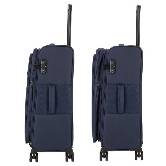 d&n Travel Line 9704 4 wielen Kofferset 3-delig met uitbreidingsplooi