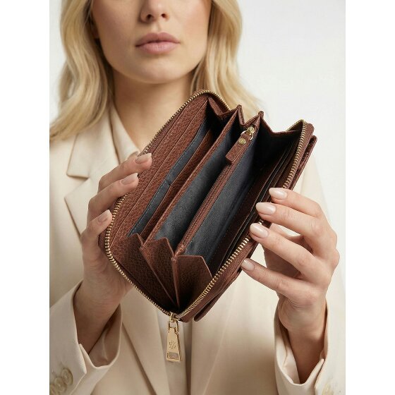 Lazarotti Bologna leren portemonnee met rits rondom en Smartphonehoesje, leer, 19 cm