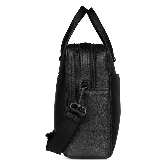 bugatti Black Koffer Leer 38 cm Laptop compartiment