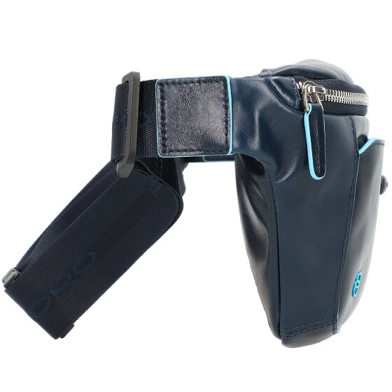 Piquadro Blauw vierkant heuptasje leer 29 cm