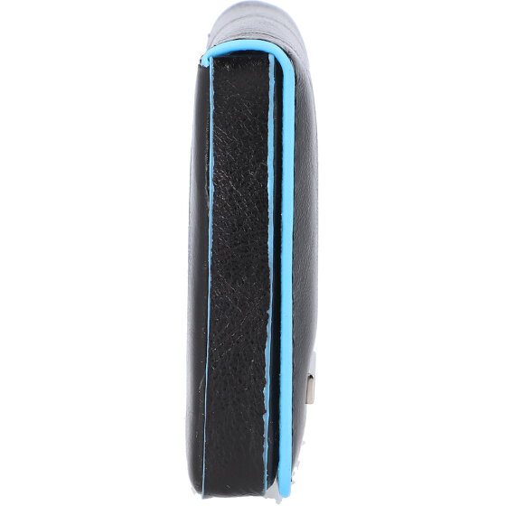 Piquadro Blauw vierkant etui voor visitekaartjes leer 10 cm