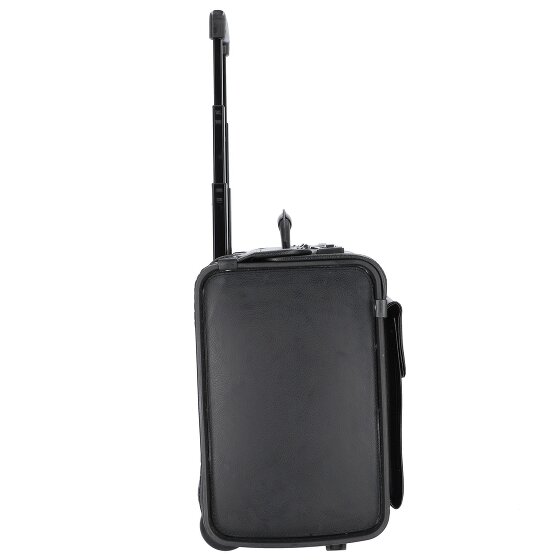 Alassio Leren pilotenkoffer met 2 wielen en 48 cm laptopvak
