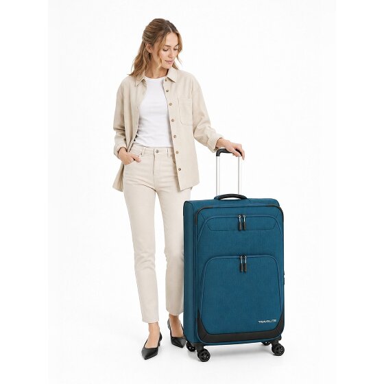 Travelite Kick Off 4 wielen Trolley L 78 cm met uitbreidingsplooi
