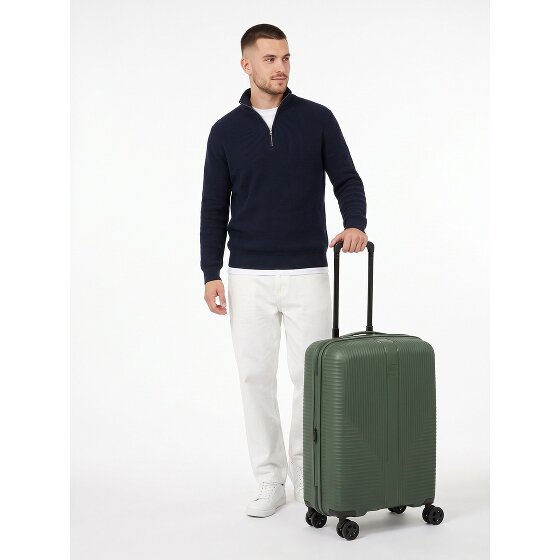 Travelite Air Stripe 4 wielen Cabinewagen S 55 cm met uitbreidingsplooi