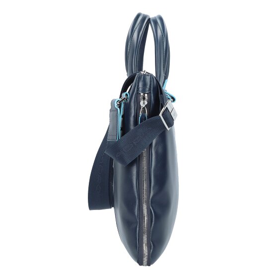 Piquadro Blauwe vierkante aktetas Leer 42 cm Laptop compartiment