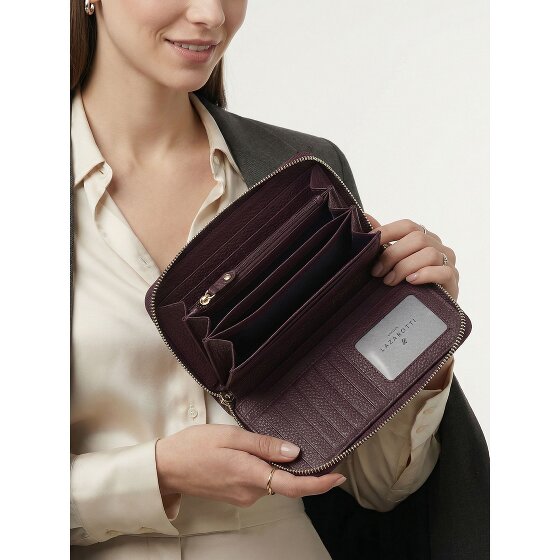 Lazarotti Bologna Leather XL portemonnee met dubbele ritssluiting rondom, RFID-bescherming, leer, 20 cm