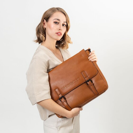 Farmhood Memphis Aktetas Messenger Leer 38 cm Laptop compartiment