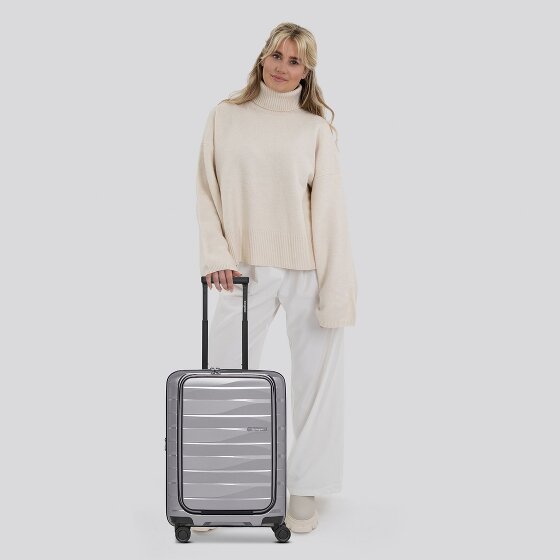 Bergpfeil Travel 4 wielen Cabinewagen 55 cm Laptopvak met uitbreidingsplooi