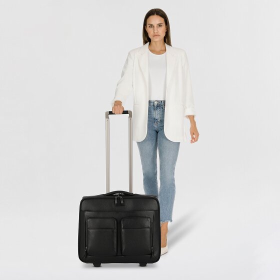 Piquadro Modus Special 2 wielen Bedrijfswagen Leer 44 cm Laptop compartiment