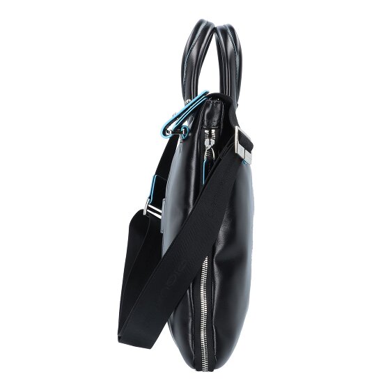 Piquadro Blauwe vierkante aktetas Leer 42 cm Laptop compartiment
