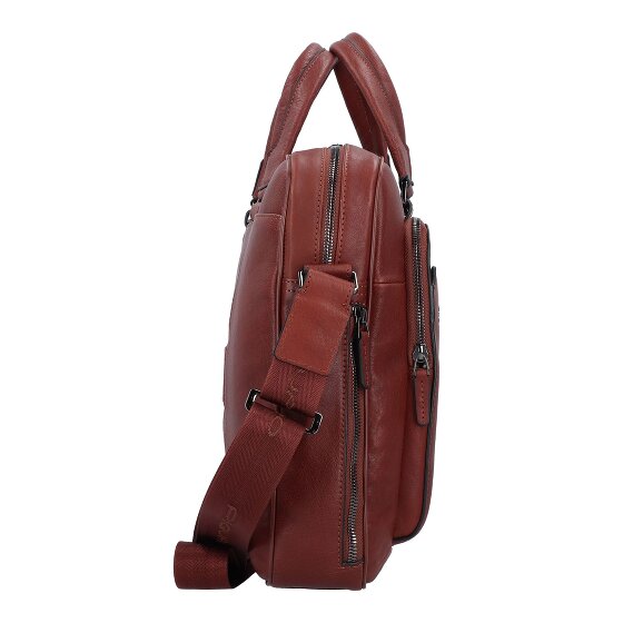 Piquadro Zwarte vierkante aktetas Leer 40 cm Laptopcompartiment
