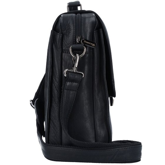 Greenland Nature Zwarte Nappa aktetas Leer 40 cm Laptopcompartiment