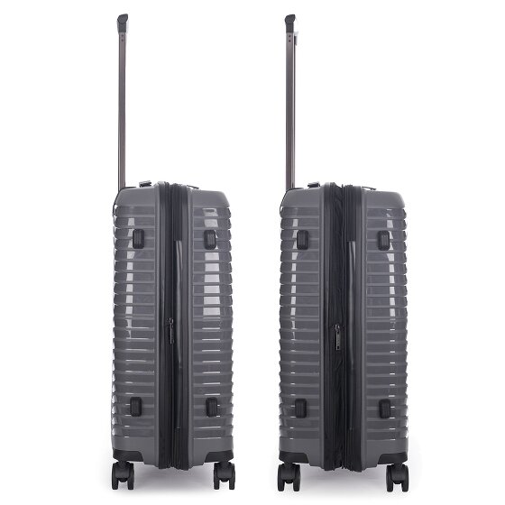 Stratic Bright+ 4 wielen Trolley M 66 cm met uitbreidingsplooi